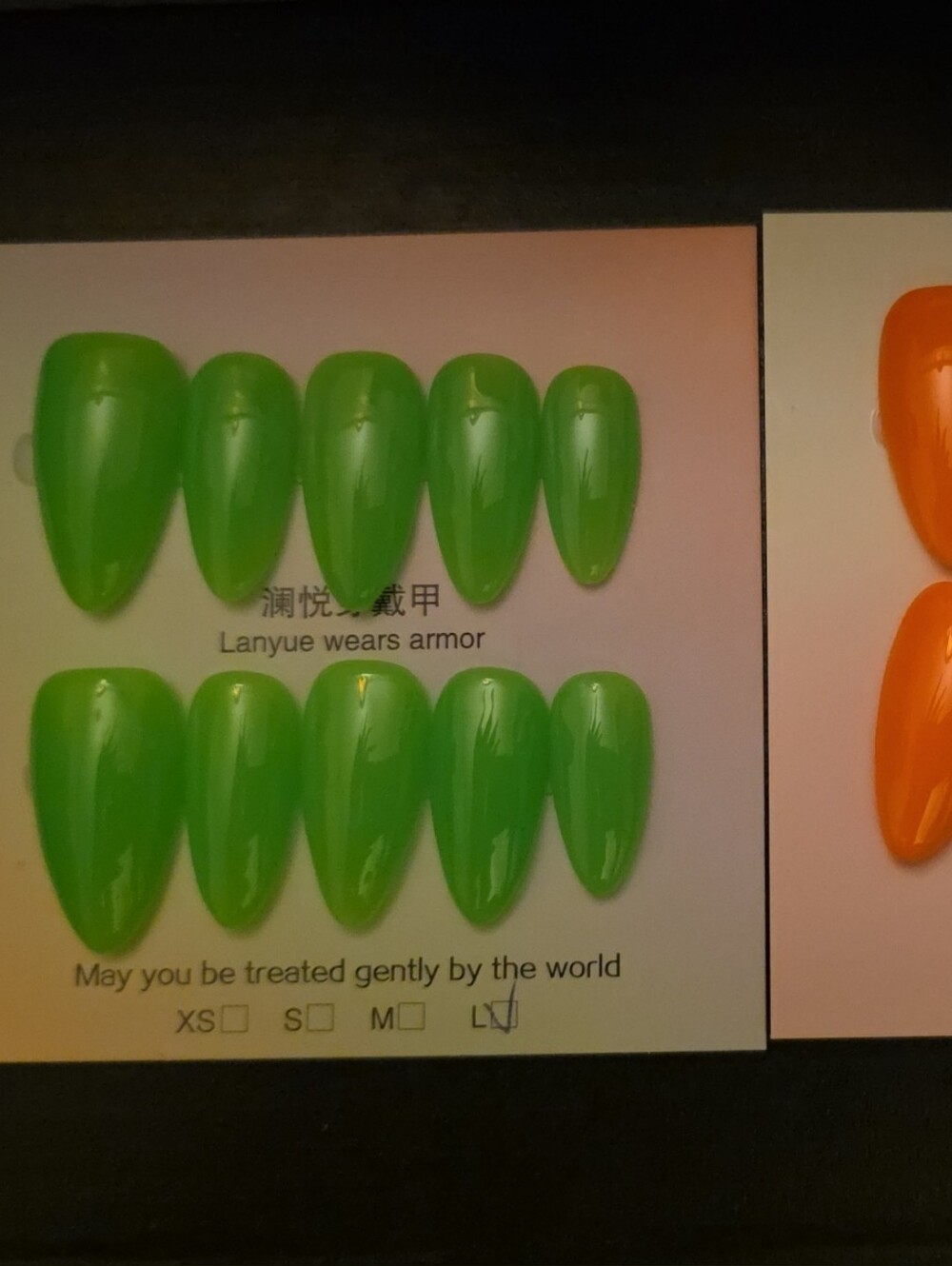 Source Unknown Bright Green & Orange Press-On Nails